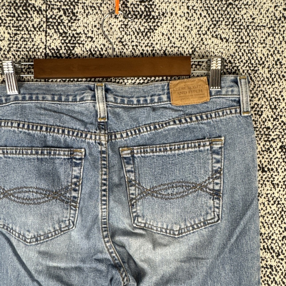 Abercrombie Fitch 1892 Blue Jeans Womens 8R (FITS‎ 34 X 32) Flare Leg Button Fly - Picture 3 of 11